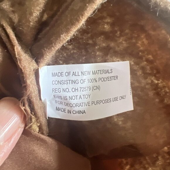 Rustic Christmas Stocking 3D Plush Reindeer Moose Trees Stars & Evergreen Decor - Picture 7 of 10